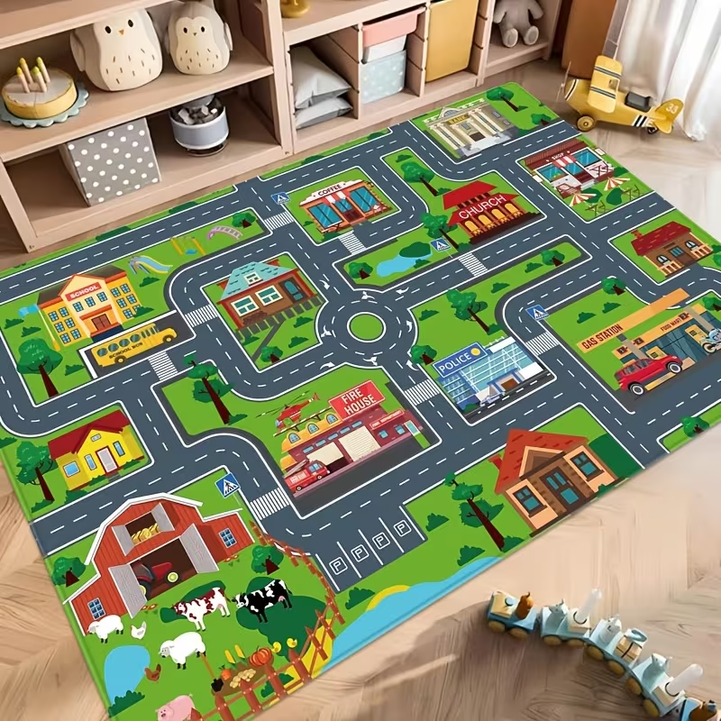 Kids Education Room - Kids Cartoon City Traffic Road Map