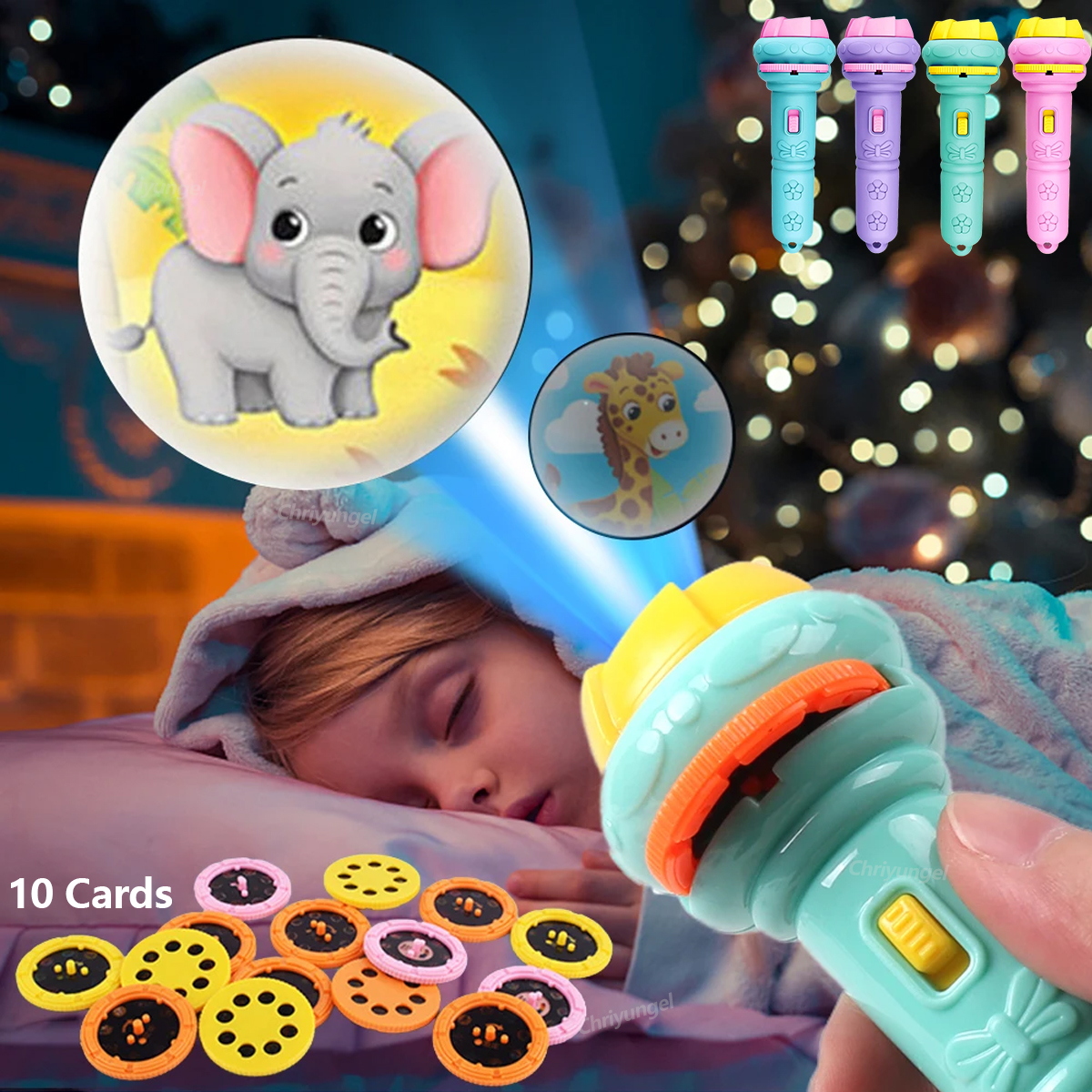 Drawing Projector Kids - Kids Projector Torch with 10 Slides