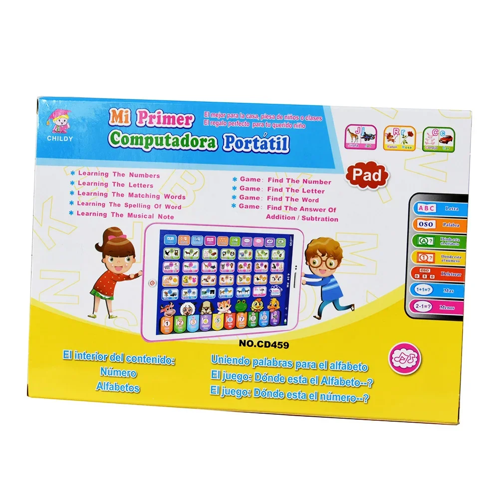 Kids Education Laptop - Spanish Alphabet Child Tablet Point Read