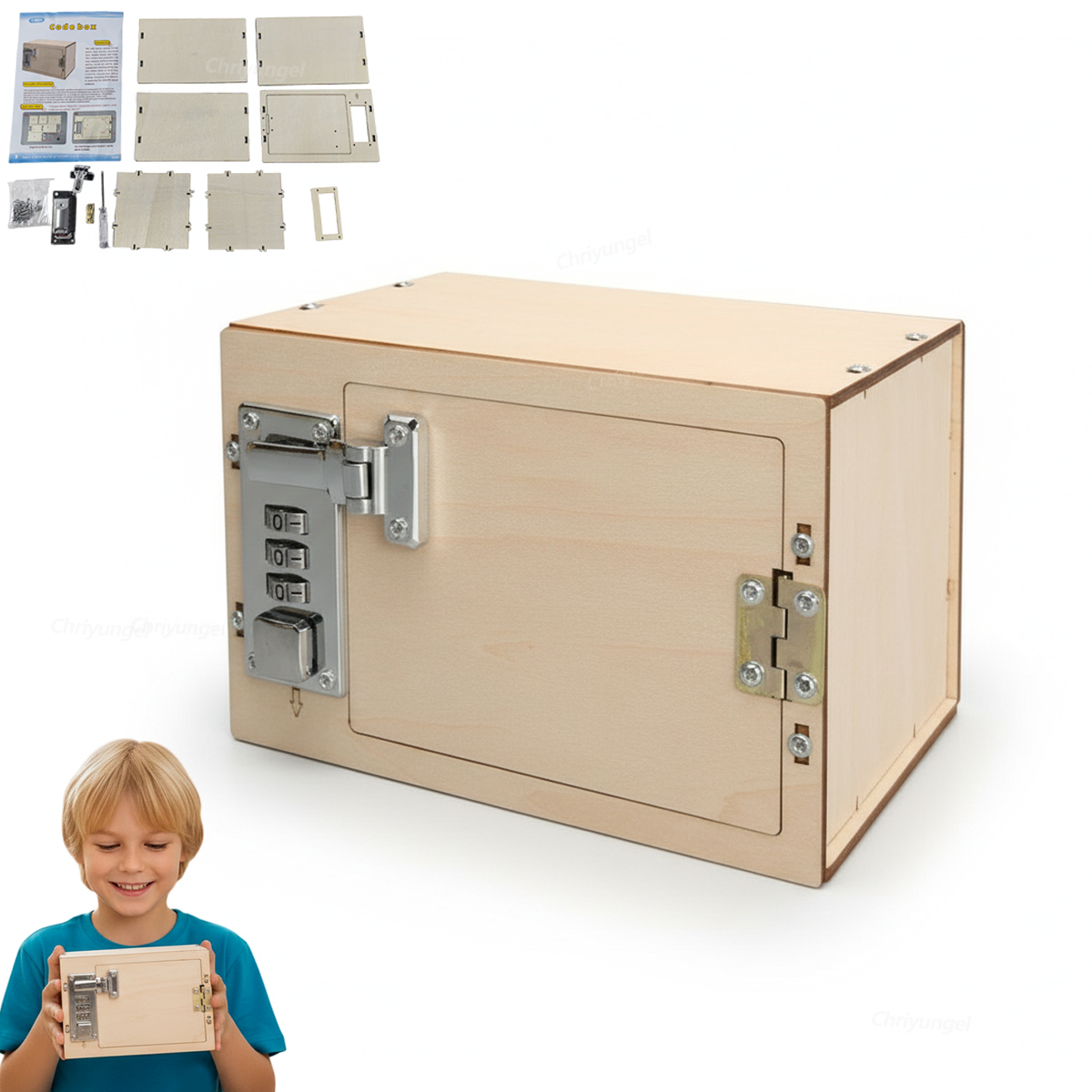 Kids Education Money - DIY Wooden Mechanical Password Box Kit