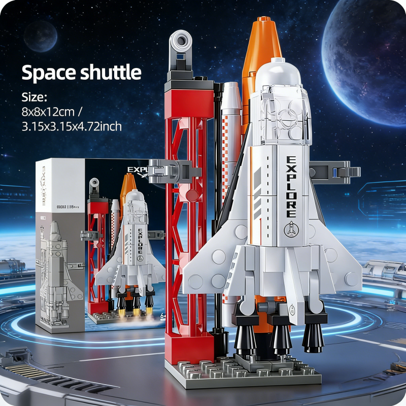 Kids Education Room - Rocket Launch Building Blocks Toy, 3-Minute
