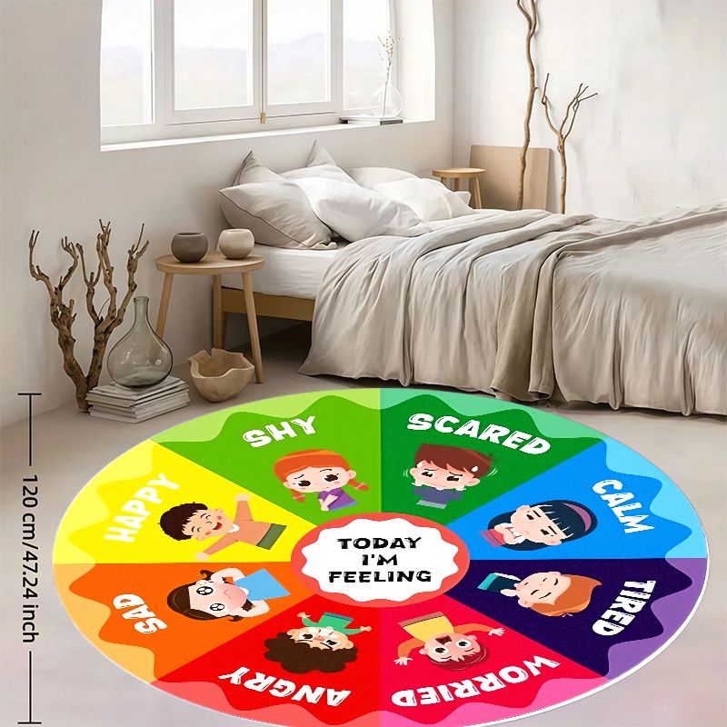 Emotion Wheel Kids Round Rug F - Kids Education Room recensione e prezzo
