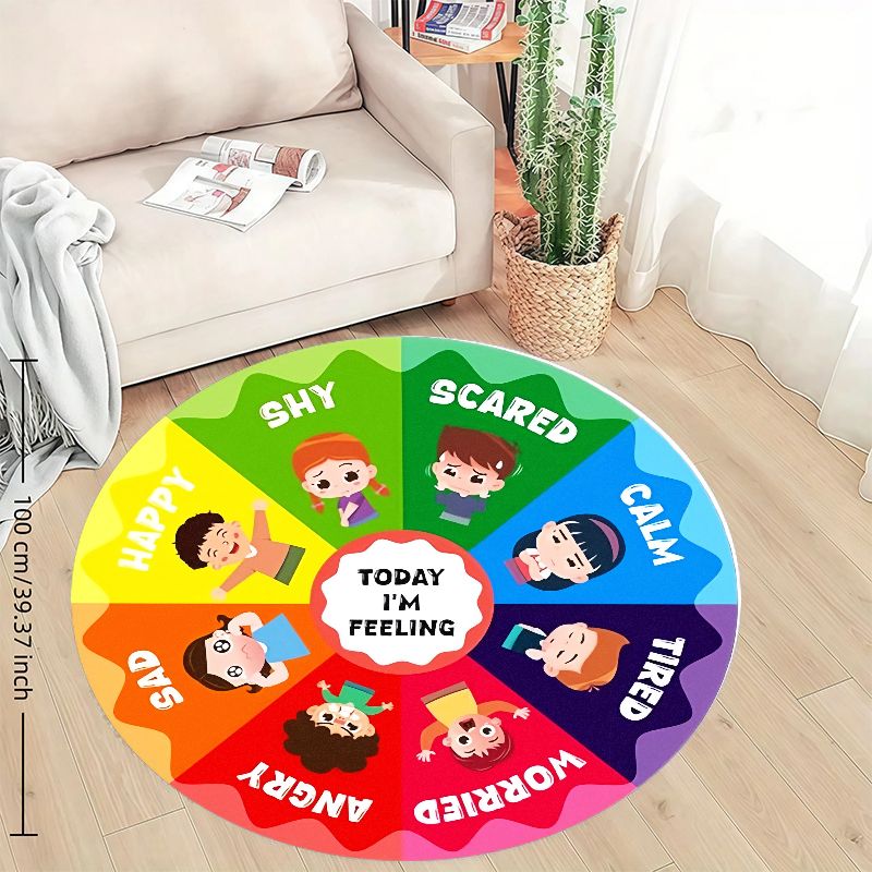 Emotion Wheel Kids Round Rug F - Kids Education Room recensione e prezzo