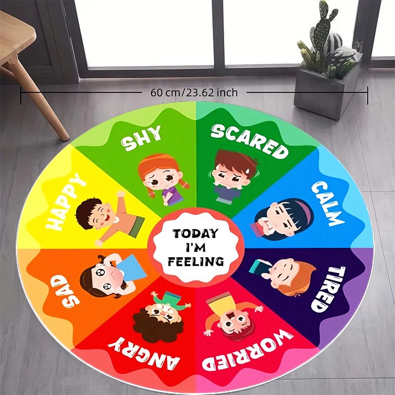 Emotion Wheel Kids Round Rug F - Kids Education Room recensione e prezzo