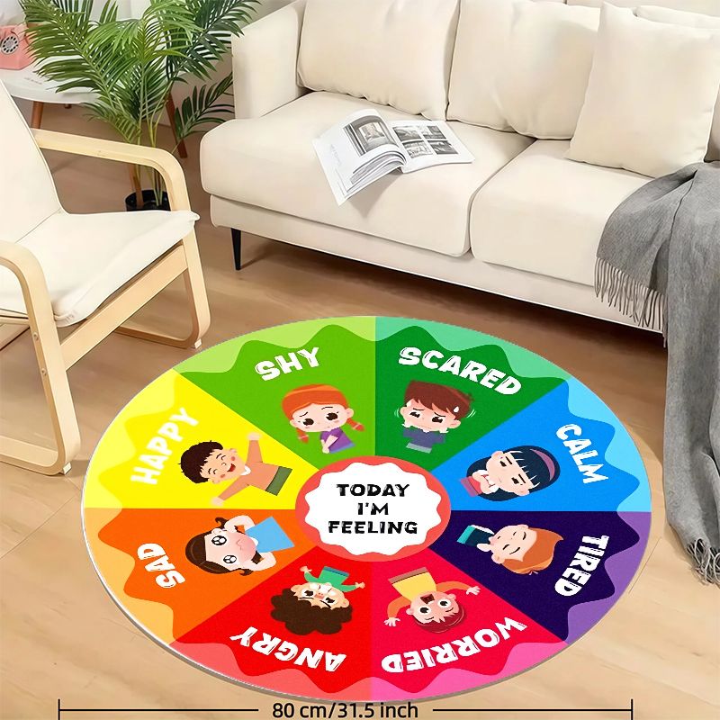 Emotion Wheel Kids Round Rug F - Kids Education Room recensione e prezzo
