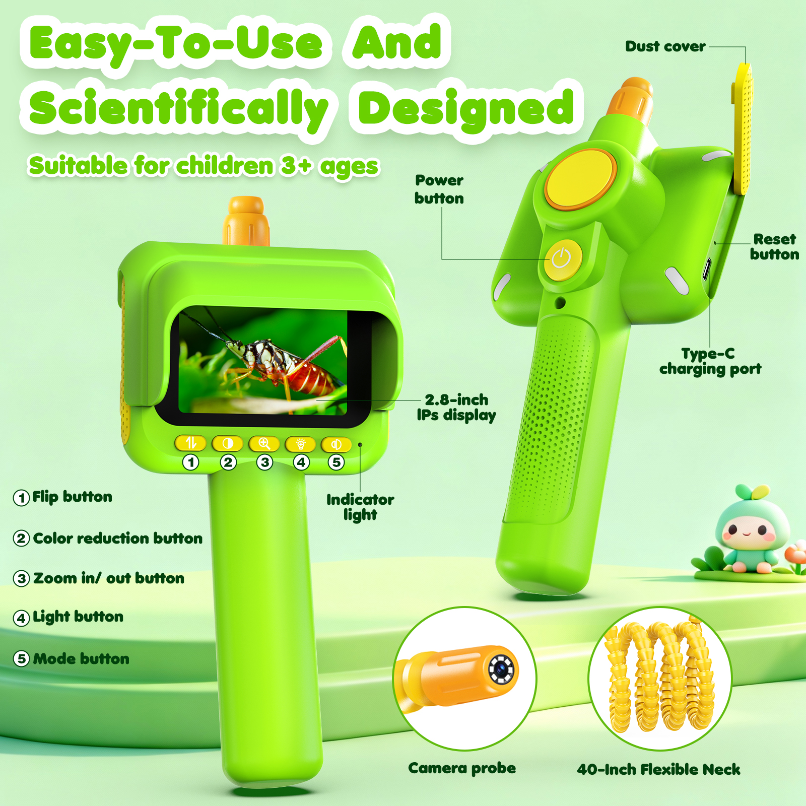 Endoscope for Kid Snake Camera - Kids Outdoor Education recensione e prezzo