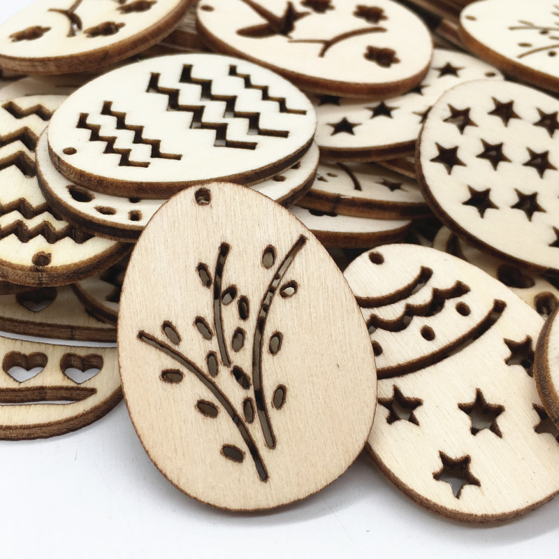 50Pcs Laser Cut Wooden Eggs fo - Happy Kids Education recensione e prezzo