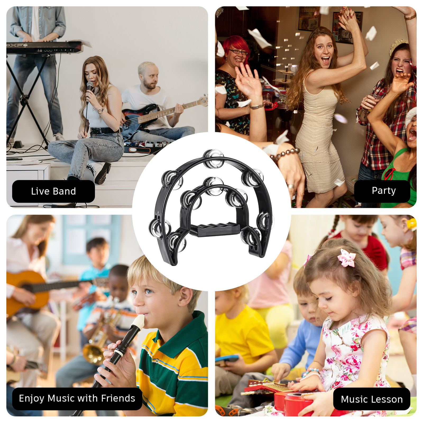 1Pcs Double Row Tambourine Bel - Kids Outdoor Education recensione e prezzo