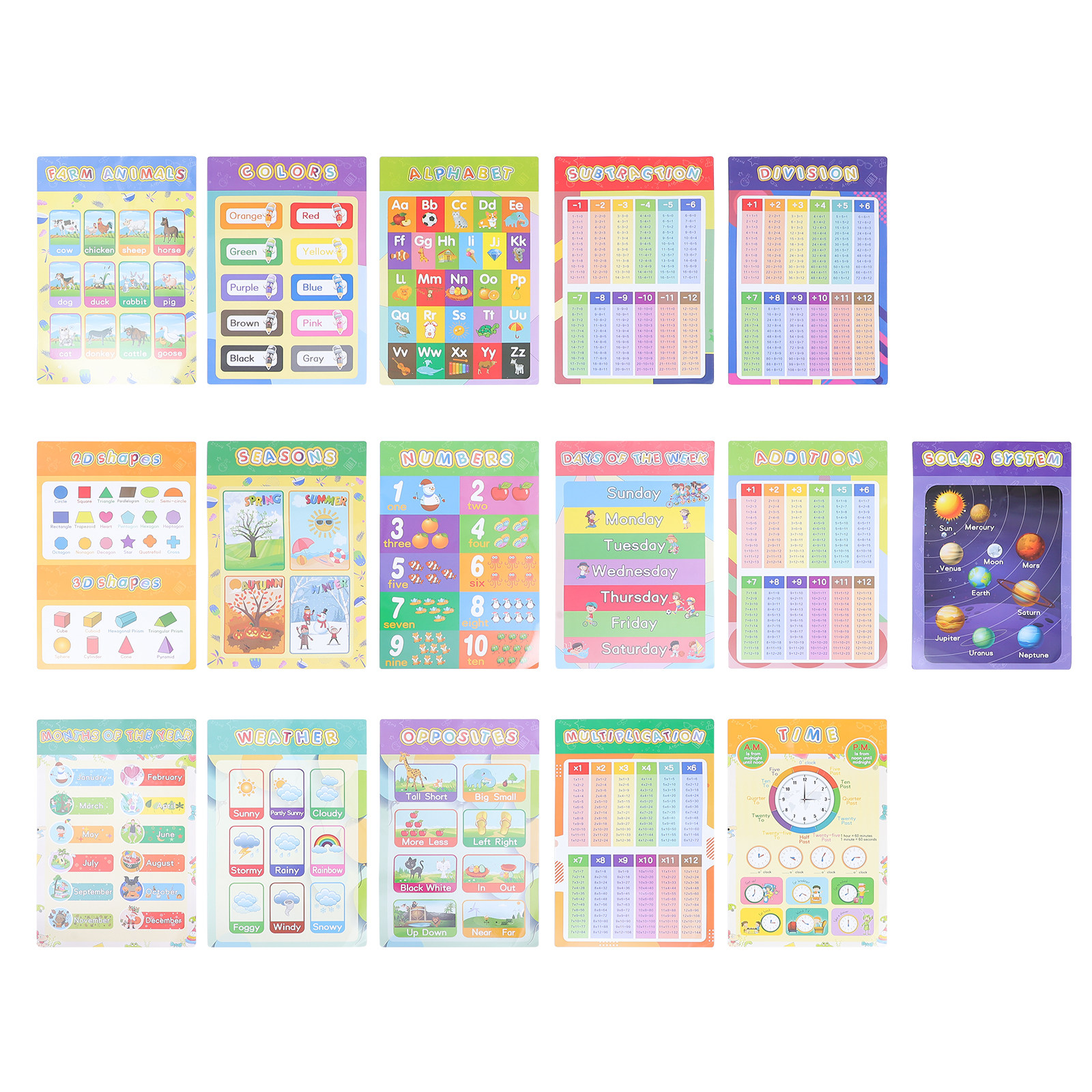 16pcs Early Education Poster K - Kids Education Charts recensione e prezzo