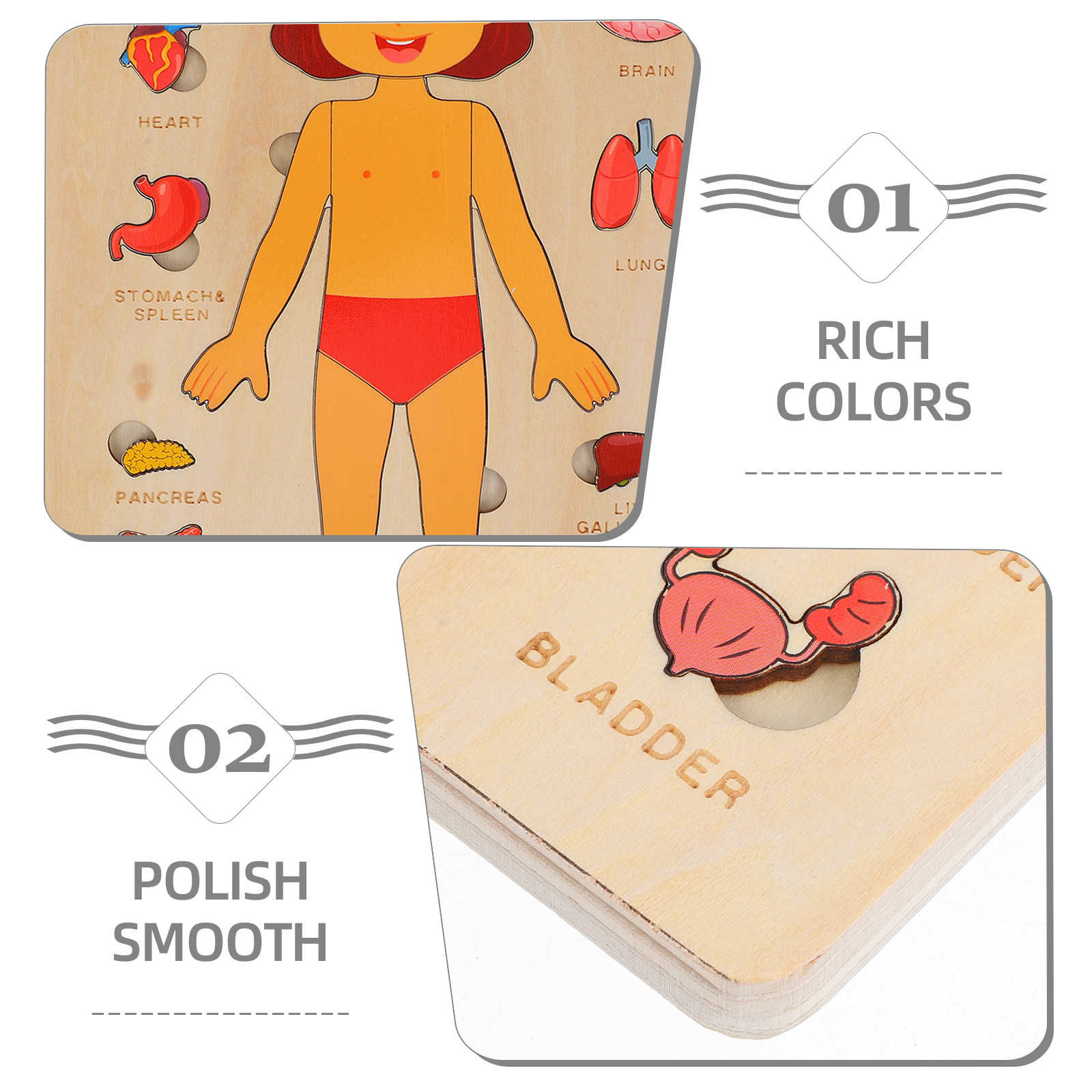 1 set 1 Set Wooden Puzzle Educ - Human Body Puzzle recensione e prezzo