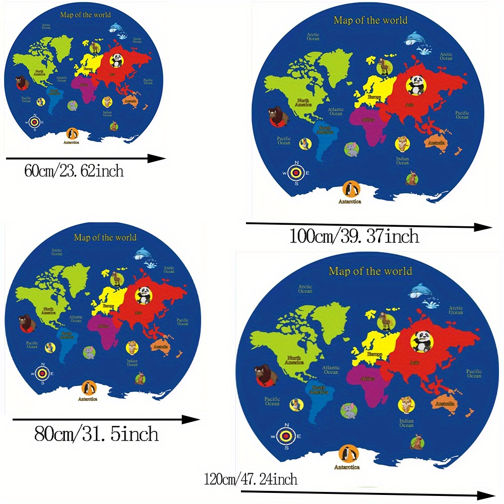 World Map Round Rug Flannel Ed - Kids Education Room recensione e prezzo