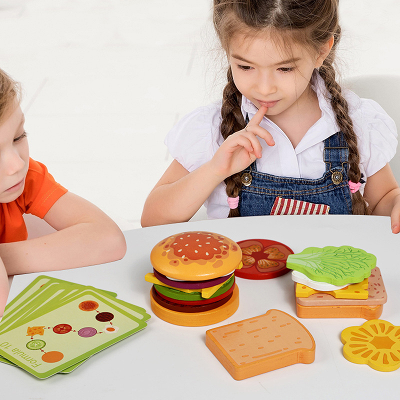 【HAPPY】Wooden Hamburg Sandwich - Happy Kids Education recensione e prezzo